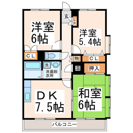 水源町 徒歩16分 1階の物件間取画像